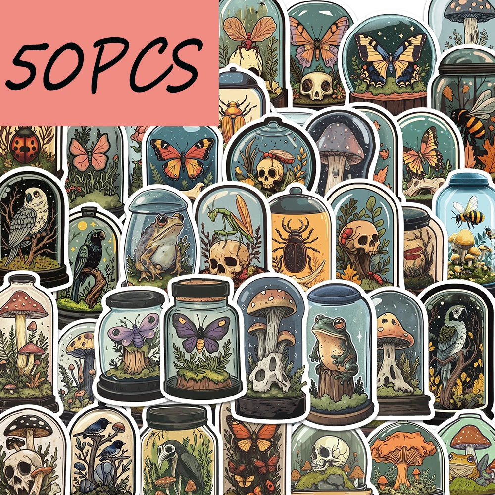 

50PCS bottle series creative stickers, suitable for decorating helmets, water bottles, suitcases, waterproof stickers