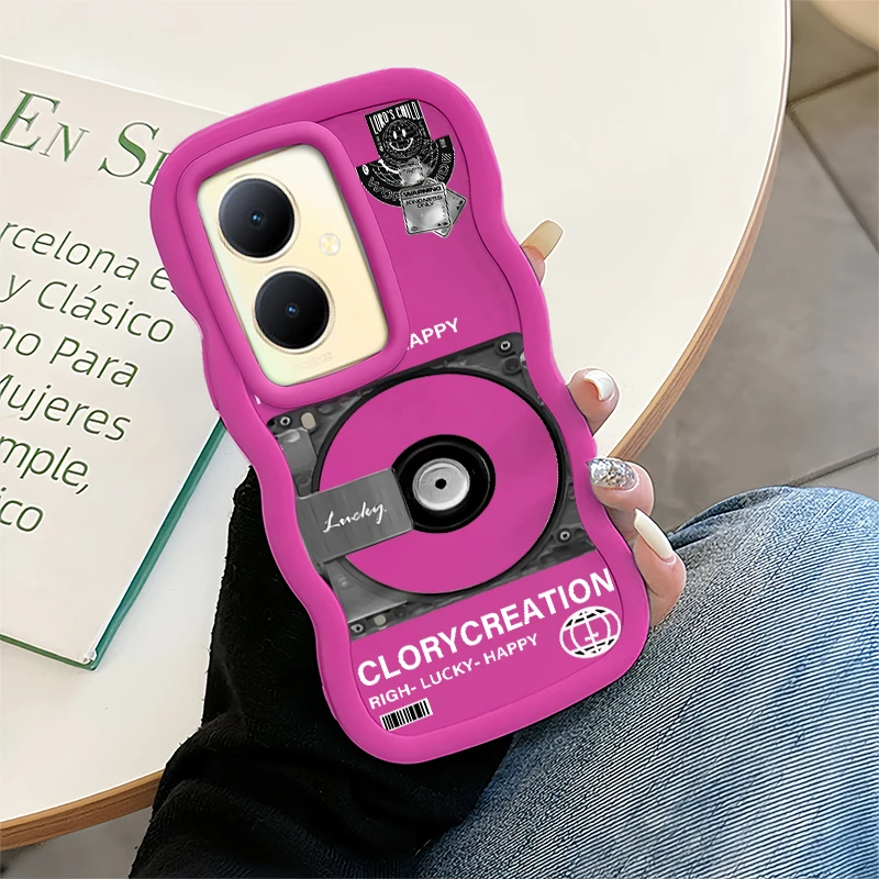 Rechts Lucky Happy Wave Telefon Fall Für VIVO V25 V27 V27e V29 V29e V30 V30e Y03 Y17 Y17S Y22s Y28 Y29 Y36 Y39 Y400 Y78 Soft Cover