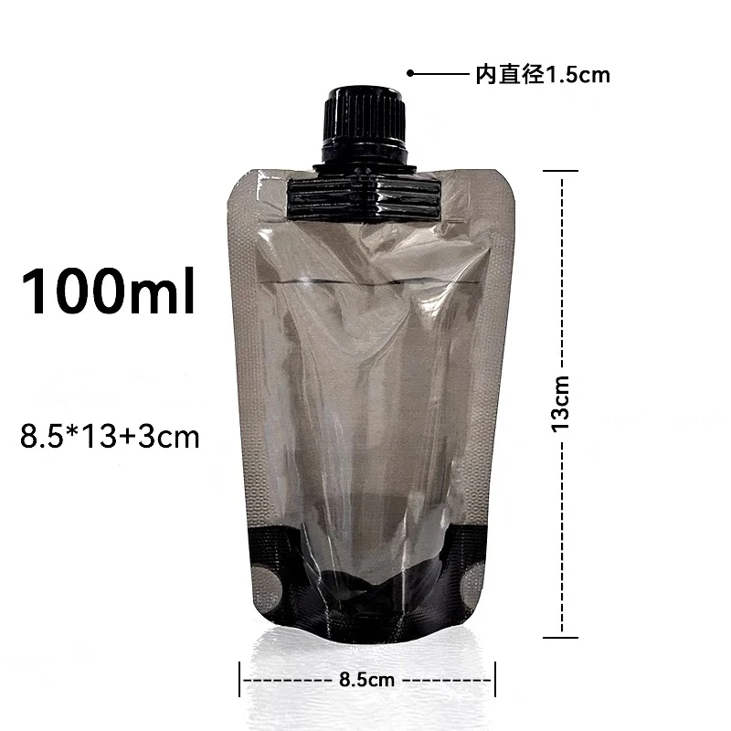 300Pcs 100ml Packaging Bag Stand Up Coffee Drink Pouch Milk Black Beverage Liquid Juice Sealed with Nozzle Durable Disposable