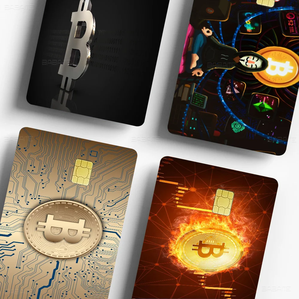 B-Bitcoin Fashion Matte Gold Silver Black Matte Film Skin Sticker Tape For Bank Credit Debit Card