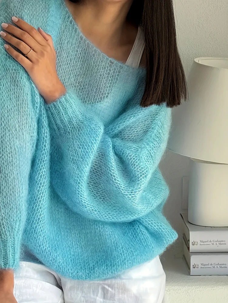 

Осень/зима, новые поступления, женский вязаный пуловер на шнуровке с открытыми плечами, топ, новинка 2025 года, однотонная коллекция