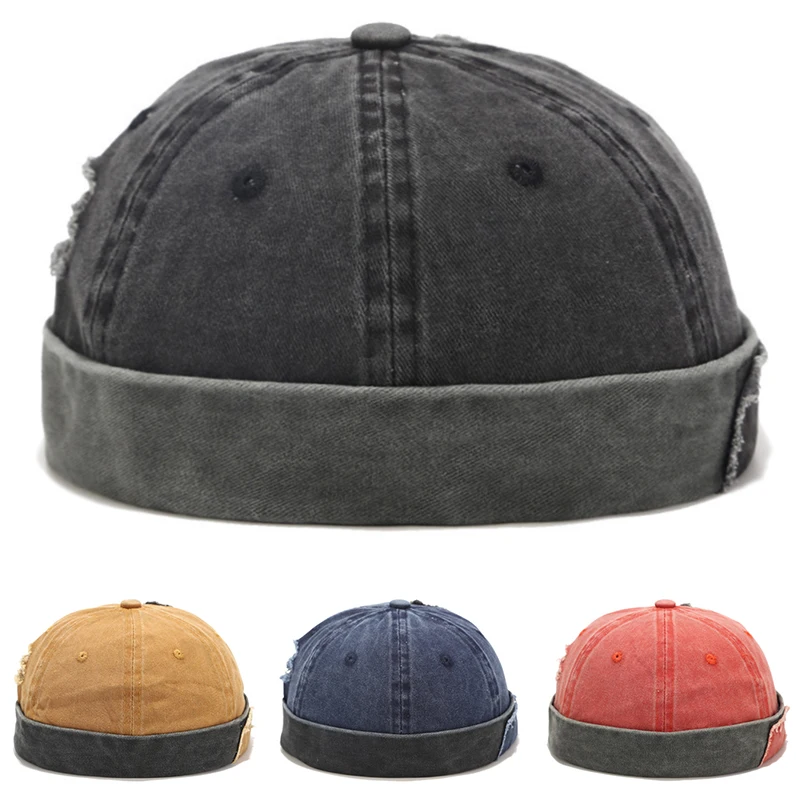 2026 New Landlord Hat Washed Patch Cloth Broken Hole Guapi Hat Daily Commuting Decoration Hat Hip Hop Hat Unisex Borderless Hat