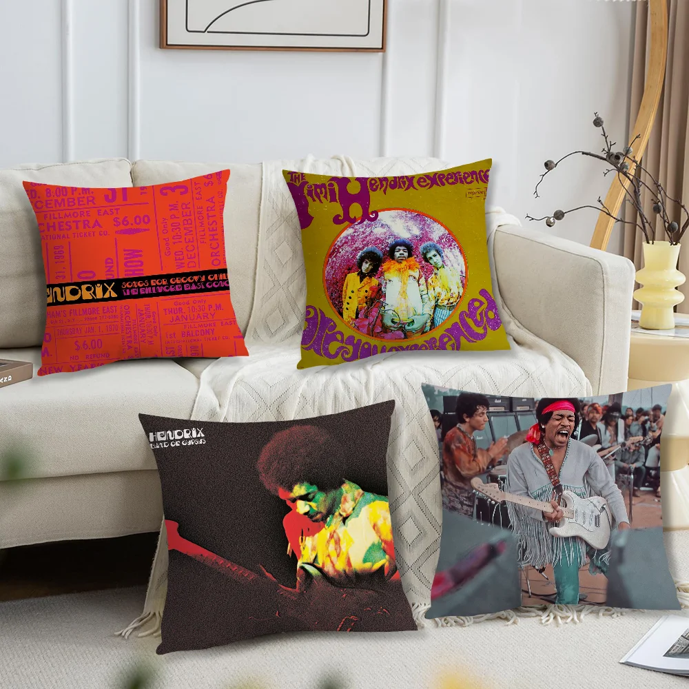 Singer J-Jimi H-Hendrixs cushion cover Accessories Square Cushion Room Bedroom Headboard Sofa Living Backrest Car Nap Time