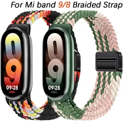 Nylon Braided Strap For Xiaomi Band 9/8 Magnetic buckle Breathable Replaceable Bracelet Wristband Mi Band 8/9 Adjustable Correa