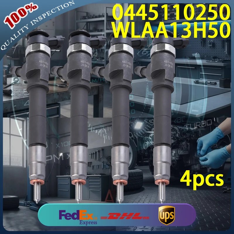 

0445110250 High Quality Common Rail Diesel Injector WLAA13H50 for FORD RANGER MAZDA BT50 3.0L Diesel Engine 4pcs