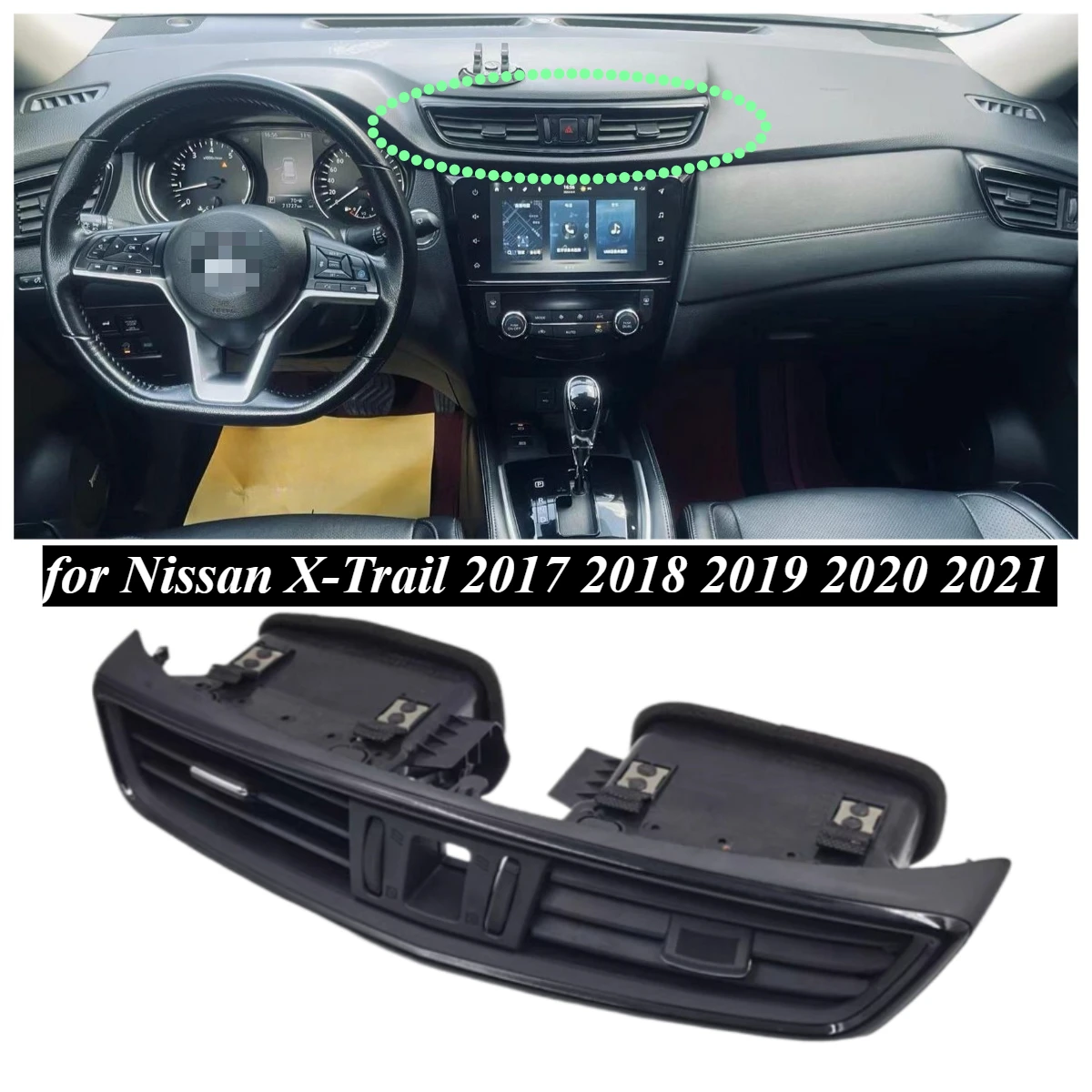 

Auto Front Middle Dashboard Original Air Conditioning Outlet A/C Vent for Nissan X-Trail 2017 2018 2019 2020 2021