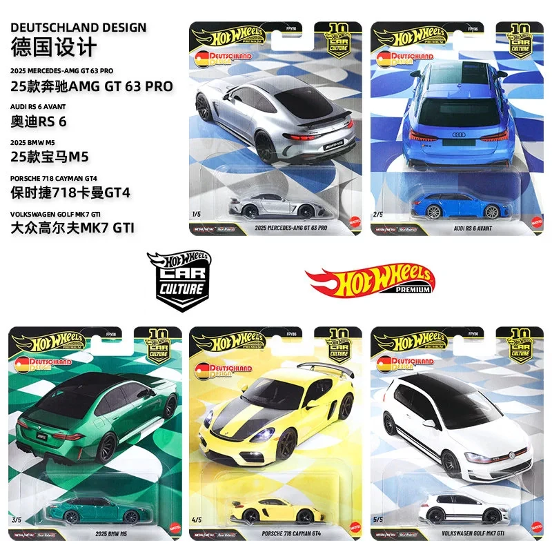 Hot Wheels FPY86 Alloy Car Model Deutschland Design Mercedes Audi RS6 BMW Volkswagen Diecast Vehicle Collection