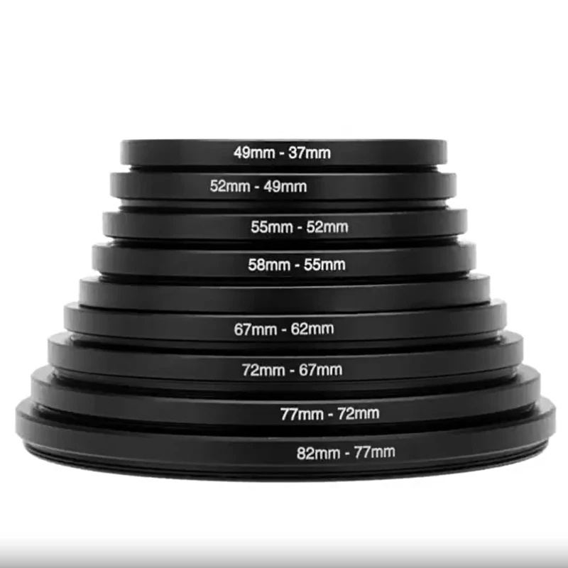 2 stücke 49-82mm Kamera Adapter Ring Objektiv Filter Adapter Step Up Ring Metall 49mm 52mm-82mm Teleprompter Prompter Adapter Ring