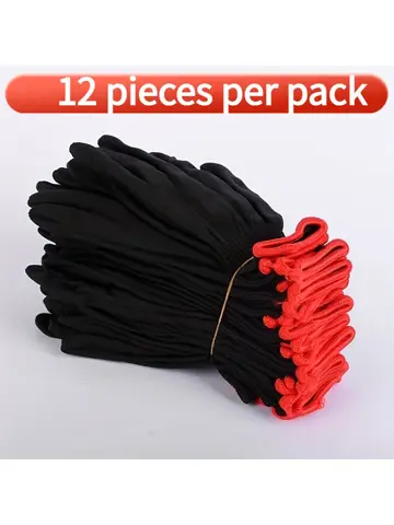 Un set di guanti da lavoro da giardino in nylon traspirante, senza rivestimento in PU e silicone, non impermeabili, utilizzati per scavi e piantare