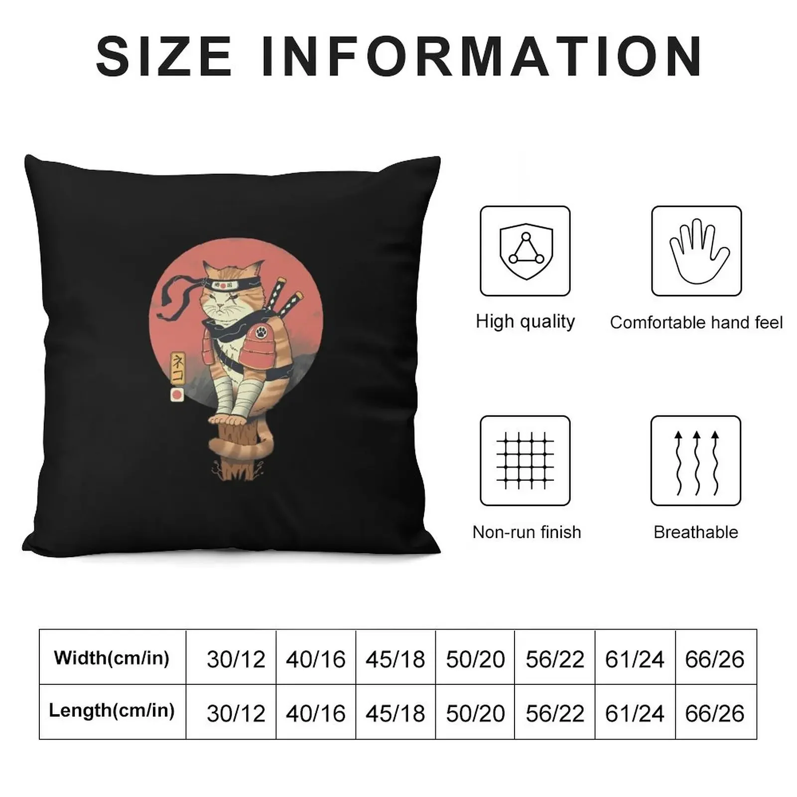 Shinobi Cat Throw Pillow Custom Cushion autumn decoration christmas cushions covers Decorative Pillow Covers For Sofa pillow