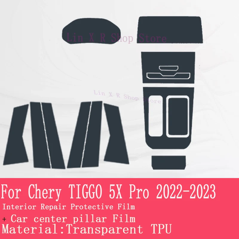 TPU para Chery TIGGO 5X Pro 2022 2023, Panel de caja de cambios, pantalla de navegación, Interior automotriz, cubierta de película protectora de