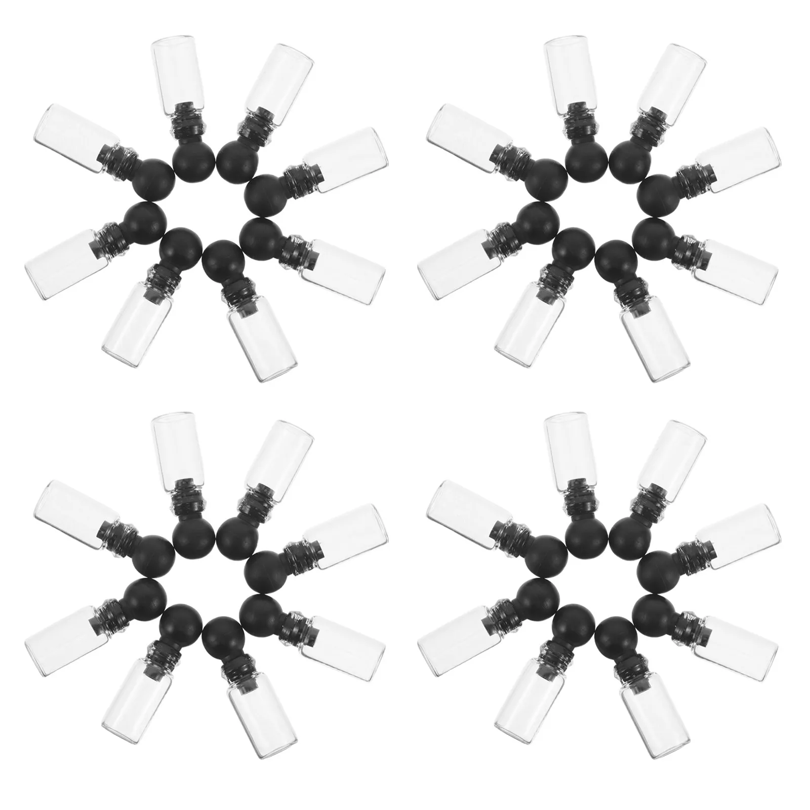 150Pcs Glass Perfume Sample Vials Mini Ball Stopper Leakproof Refillable for Fragrance Essential Oil Testing Travel Sample