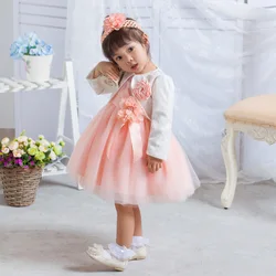 Formal Pink Baby Dress For 1 Year Old Birthday Flower Purple Weddings Toddler Vestido Baby Girl Clothes 6 12 18 24 Month 184013