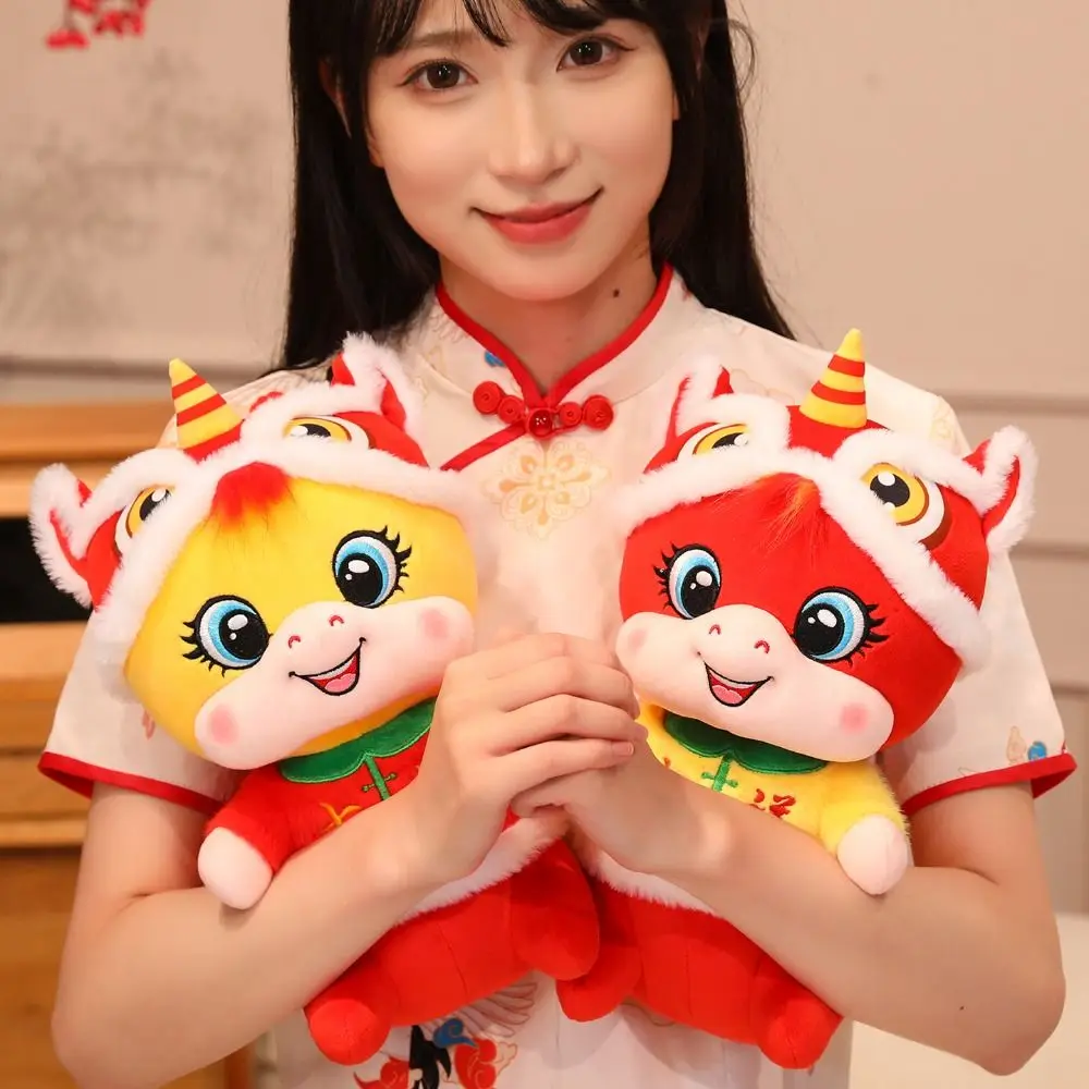 Funny Chinese Style Horse Stuffed Cute with Tang Suit New Year Mascot Cartoon Animal Red Lucky Pony Festival Gift