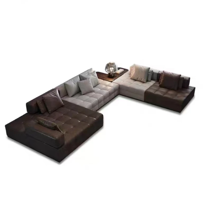 

Hot Selling Italian Design L Shape U Shape Sofa Sets Soft Luxury Fancy Module Combination Sectional Sofas