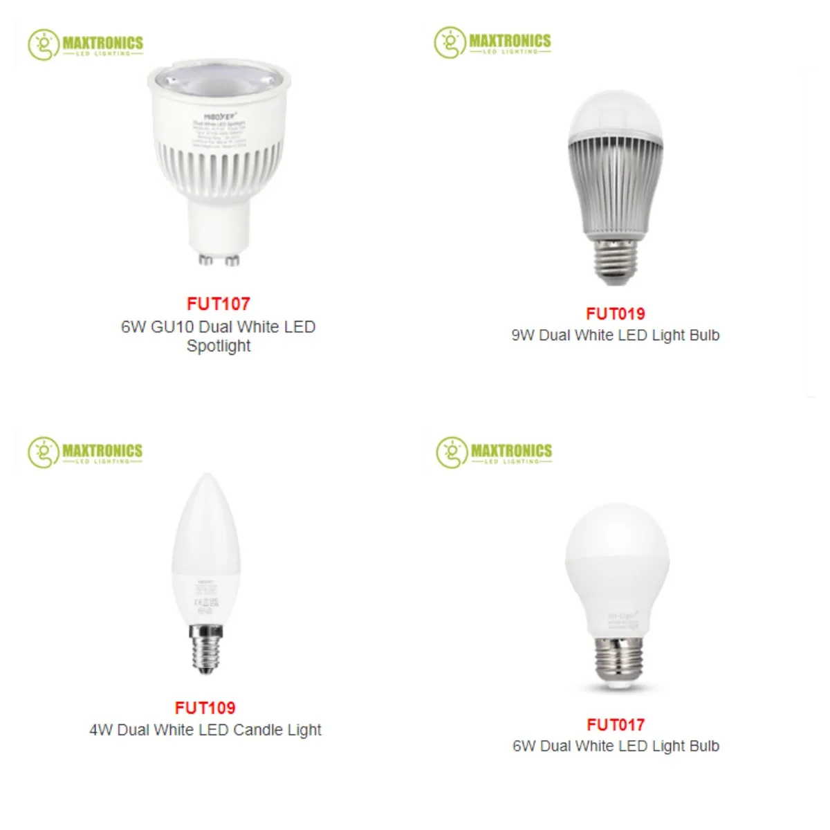 

New LED Bulb Lights AC100V-220V 50/60Hz E14 4W Daul White Candle Light /6W GU10 E27 /9W E27 CCT Lamp Warm White And White Color