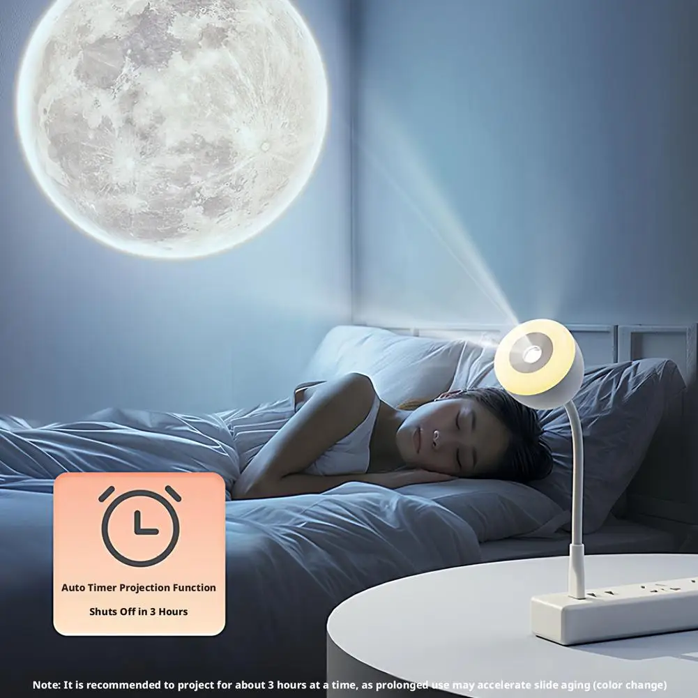 

2-in-1 Star Moon Projector Night Light Remote Control 3 Modes Ambient Lighting USB Powered With Remote For Bedroom Atmosphere