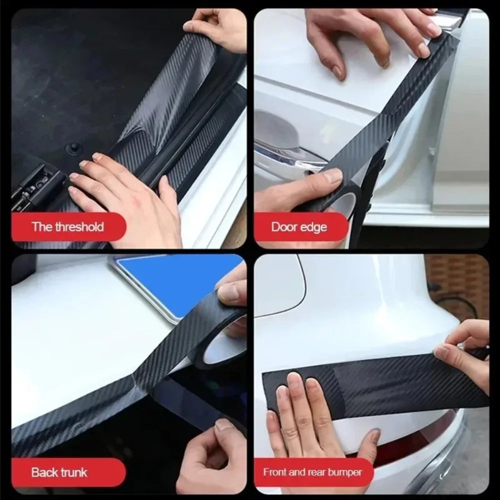 

3D наклейка из углеродного волокна, паста, защитная пленка для порога автомобиля, водонепроницаемая, матовая, черная, нано-наклейка для кузова автомобиля