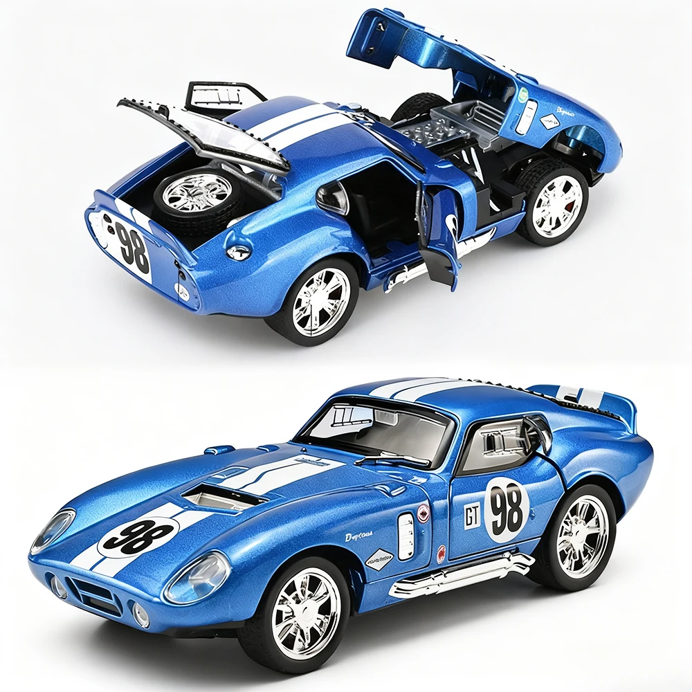 รถโมเดลของเล่นมัสแตง เชลบี โคบร้า ไวเปอร์ สเกล 1:32 ผลิตจากโลหะผสม พร้อมเสียง ไฟ ประตูเปิดได้ แบบดึงหลัง รุ่นตกแต่ง