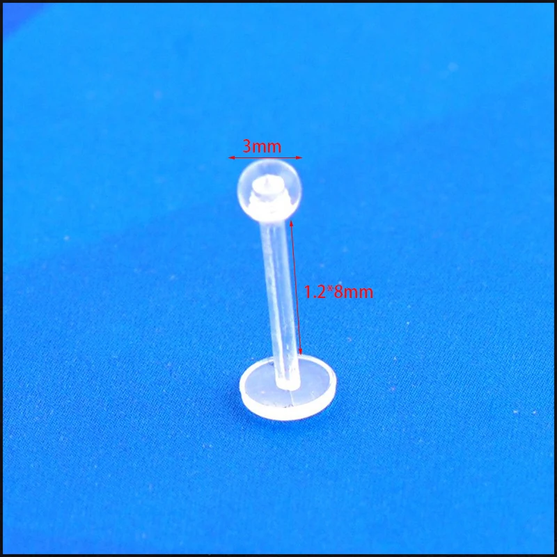 2Pcs/lot Acrylic Ball Punk Bar Lip Ring Silicone Eyebrow Piercing industrial Piercings Labret Piercing Tragus Piercing