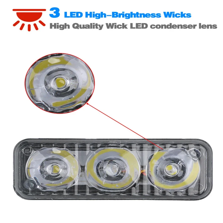 1/2Pcs Car LED DRL LED Daytime Running Light 12V Flash White 6000k Car High Power Day Lights DC Lens With Fog Lamps Waterproof