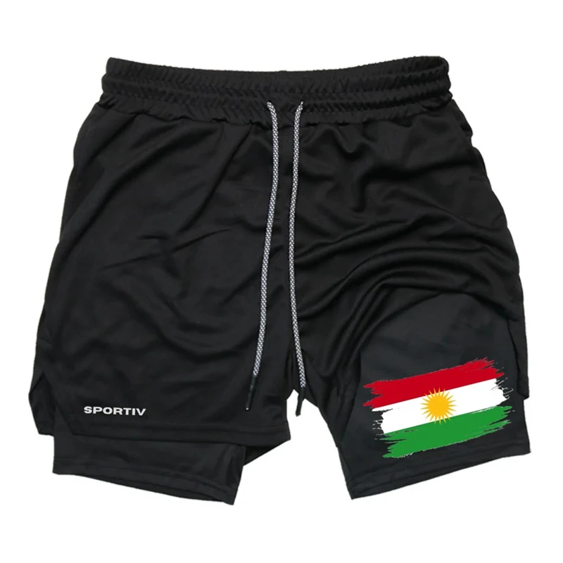 Flag Graphic 2 in 1 Workout Running Shorts for Men Gym Athletic Quick Dry Shorts with Phone Pocket Towel Loop Patriotic Shorts