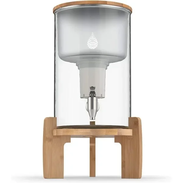 

ez Recharge Glass Alkaline Water Filter Dispenser - Countertop Water Filter System - Purifier Pitcher for Home and Office