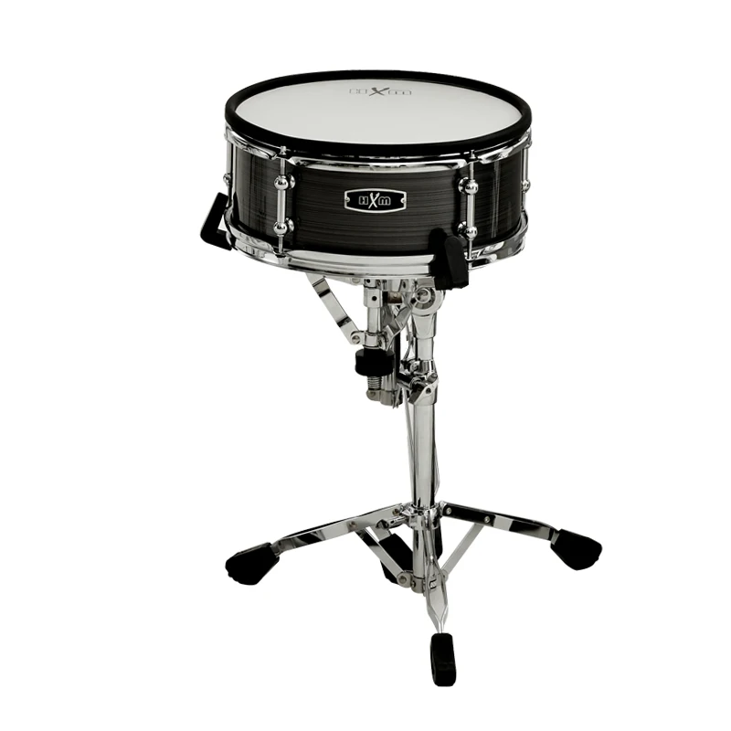 

13-дюймовый пэд для малого барабана HXM PW-A13J, матовый серебристый, с металлической стойкой, совместимый с различными брендами, двухзонный, с сетчатой головкой, ободом и палочками Cross Sticks