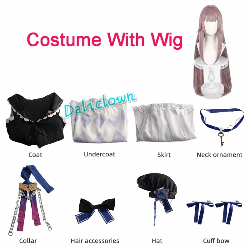 Honkai Star Rail Herta Roupa Anime Jogo Plus Size Lolita Vestido Uniforme Sapatos Peruca Cosplay Festa Traje de Halloween Mulheres ob;8