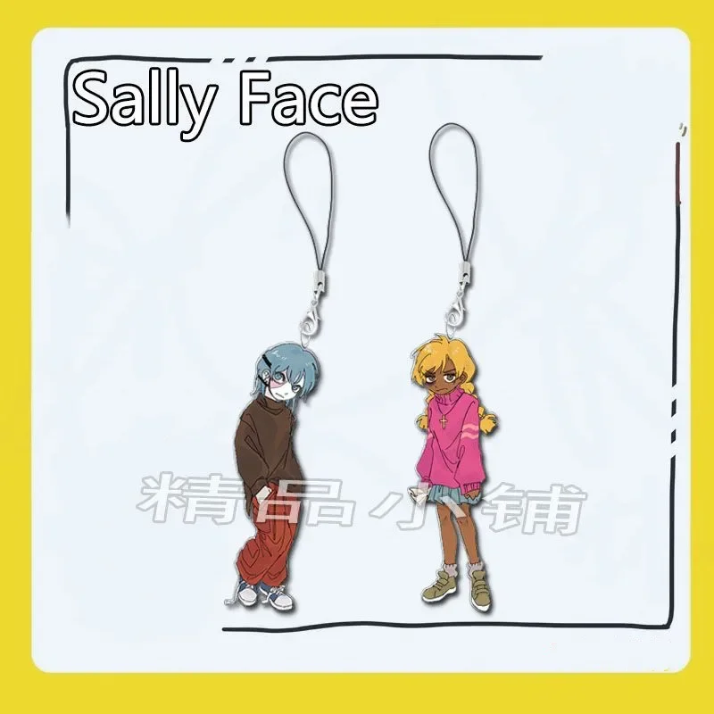 Larry Sally Face Phone Lanyard Acrylic Pendant Kawaii Straps Hanging Cute Rope Kawaii Ornament Phone Case DIY Decor Friend Gift