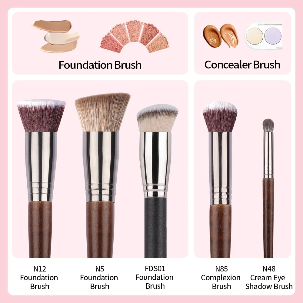 OVW 3pcs Makeup Brushes Set Recommend Foundation Brush Complexion Brush Cream Eye Shadow Brush brochas maquillaje