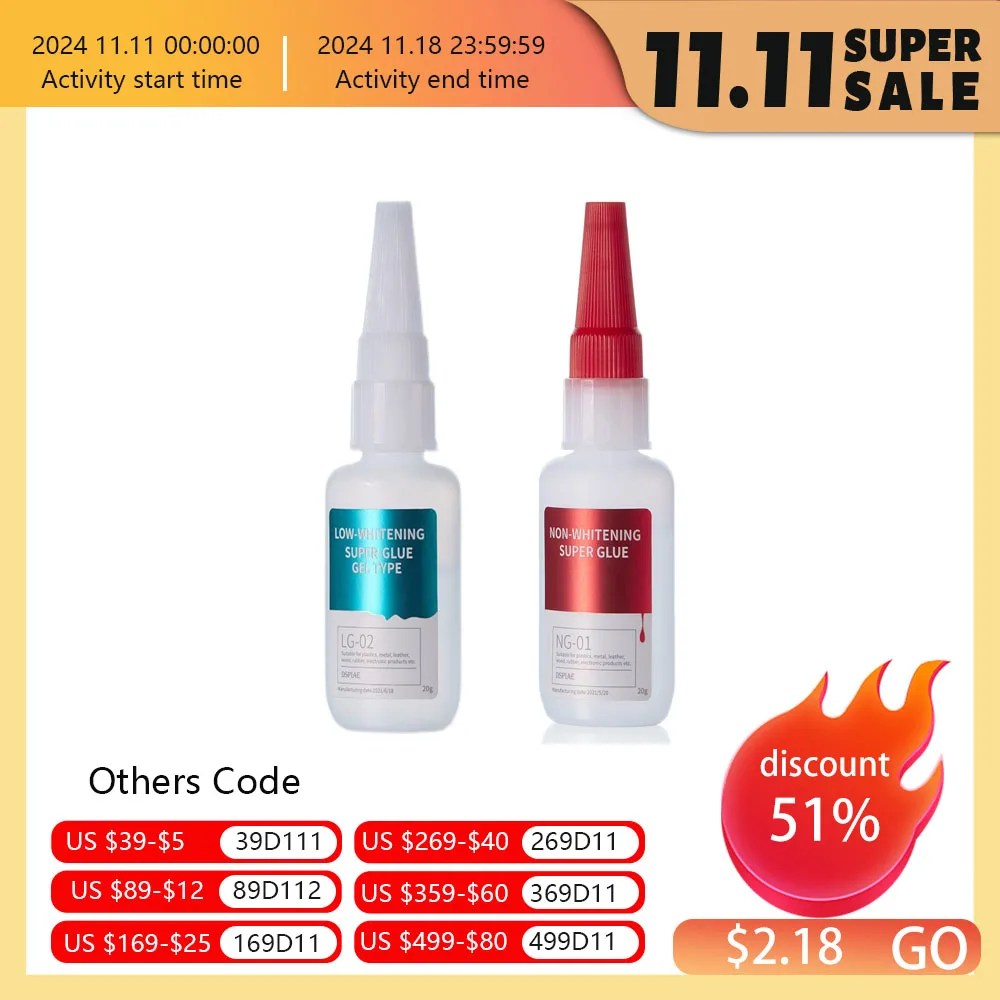 DSPIAE NG-01 Non-fogging Instant CA LG-02 Low-fogging Instant CA Blue Red