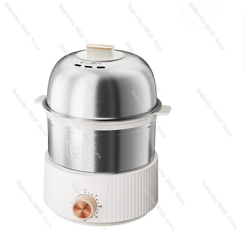 

220V Breakfast Machine Home Double-layer 304 Stainless Steel Egg Steamer Multi-functional Timer Automatic Power-off Steamer 350W