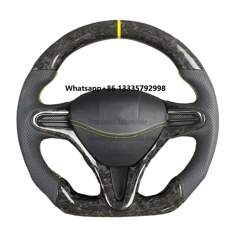 

Wholesale High Quality Perforated Leather Forged Carbon Fiber Wheel Fit for‘Honda Civic 8 Generation Car Steering Wheel