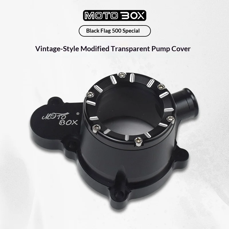【Premium】For Black Flag 500 Customized Vintage Transparent Water Pump Cover – Aluminum Alloy CNC-processed Decorative Edge Cover