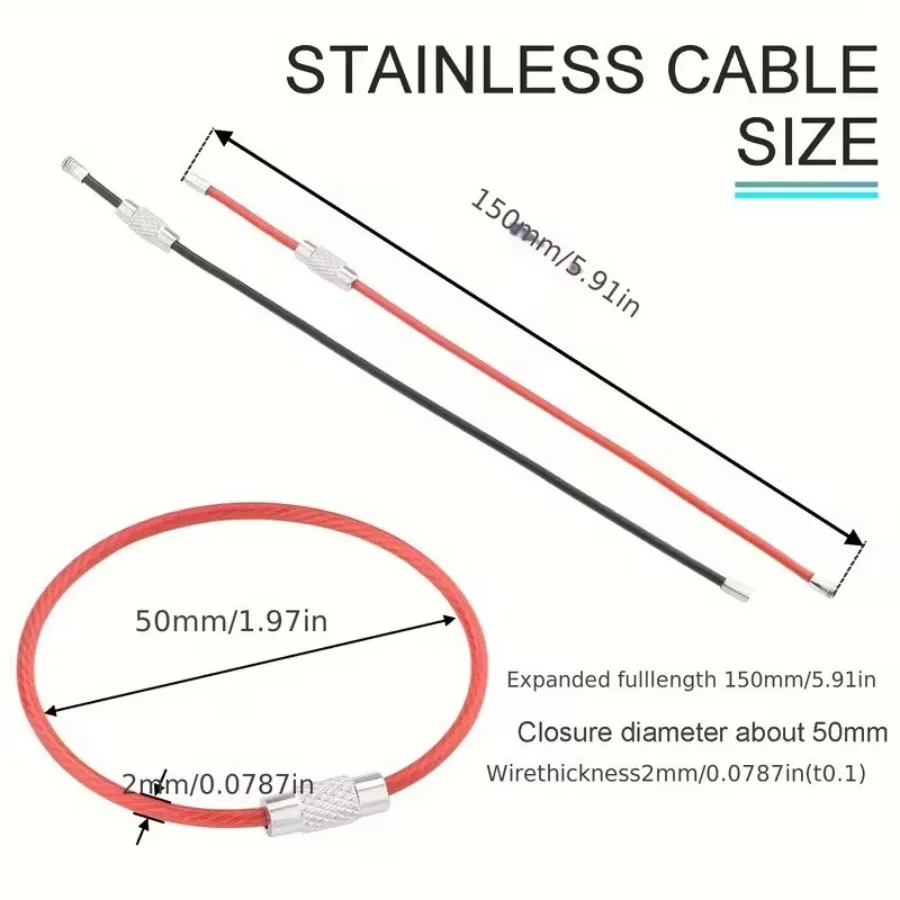 Steel Wire Key Rings, Rust-Proof Stainless Steel Keychain Rings, Secure Closure for Organizing Home Car Office Keys, Durable & E