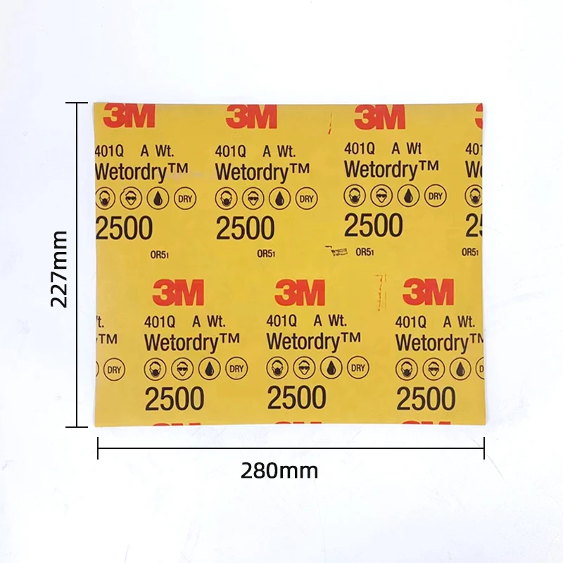 Imagem -02 - Autêntica 3m401q Auto Pintura Lixa P2500 Malha 227x280 mm Instrumento de Metal Polimento Fino Original 50 Pcs