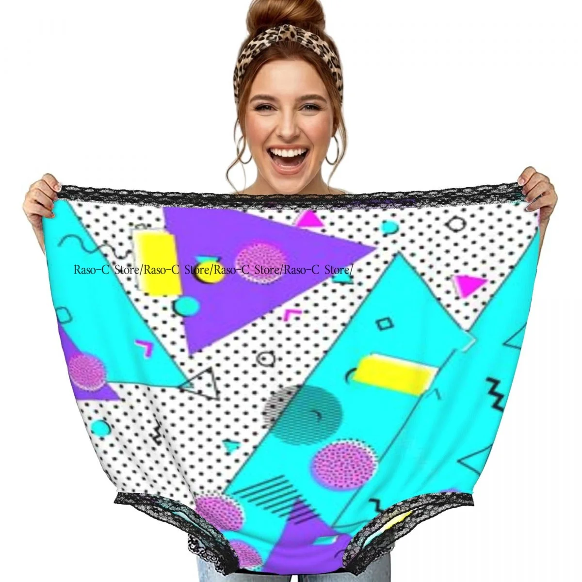 

Funny Granny Underwear Rectangular Composition Lemon Fashion Dot Gag Gift Granny Panties