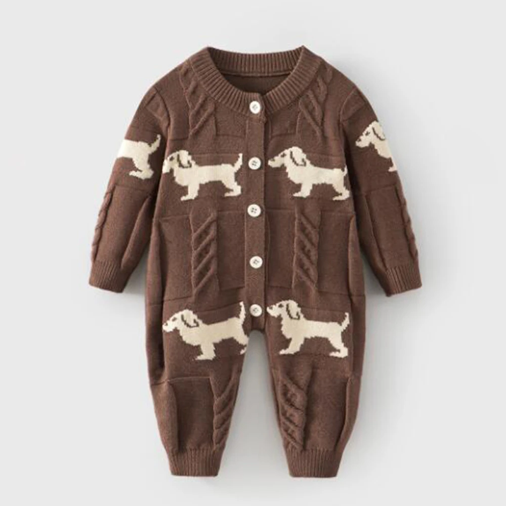 

My First Christmas Baby Boy Romper Long Sleeve Knitted Autumn Winter Infant Boutique Clothes Christmas Baby Girl Jumpsuit