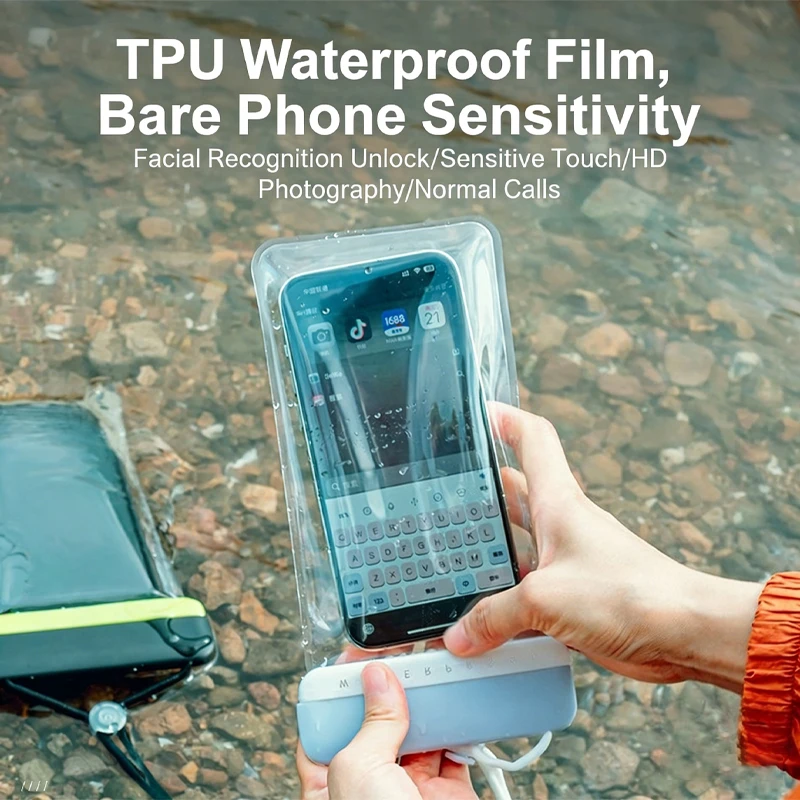 Bolsa impermeable para teléfono, Compatible con pantalla táctil, toma de fotos, natación, deriva, esencial, tiro submarino, funda Universal para teléfono