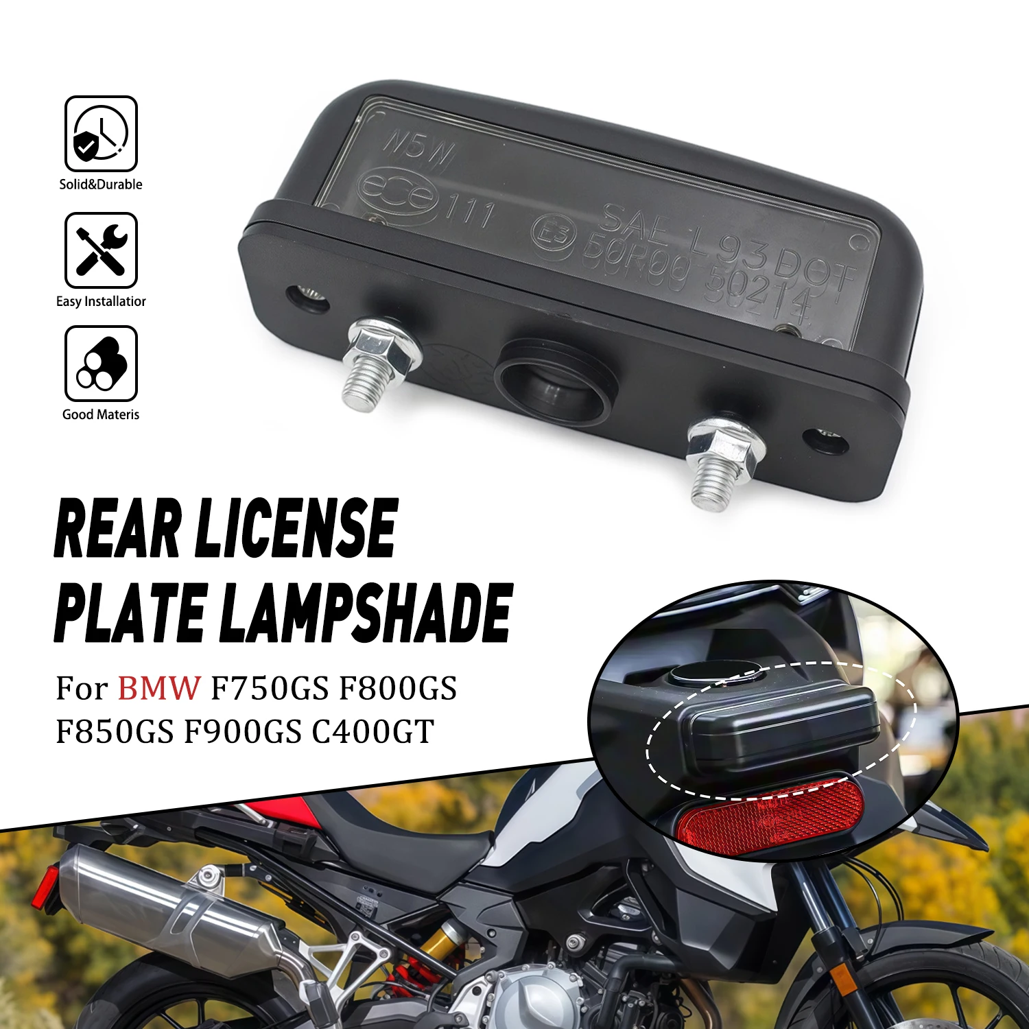 

Motorcycle Accessories Rear License Plate Light Housing Plate Lamp Cover For BMW F750GS F800GS C400GT F850GS F900GS Adventure
