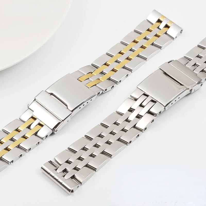 Stainless Steel Watch Strap for Breitling  Galaxy Bentley Super Ocean Stainless Steel Belt Folding Buckle Watchband 22 24mm