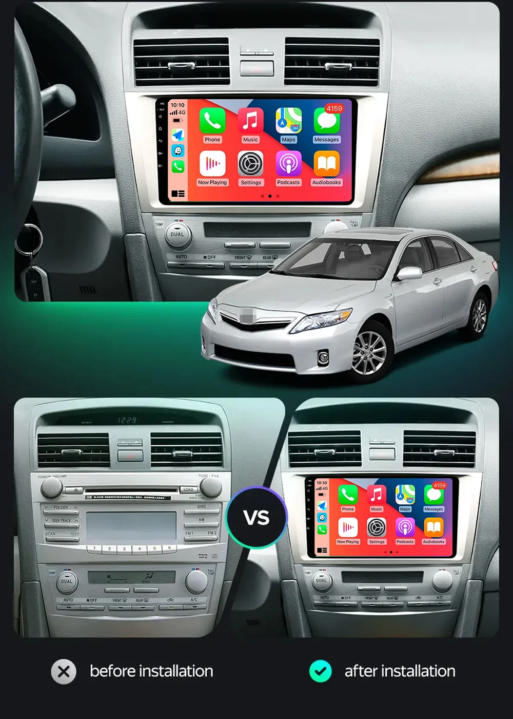 Android 15 Multimedia Player For Toyota Camry XV40 2005-2011 Carplay Android Auto Radio Car Radio 4G Navigation GPS RDS DSP WIFI