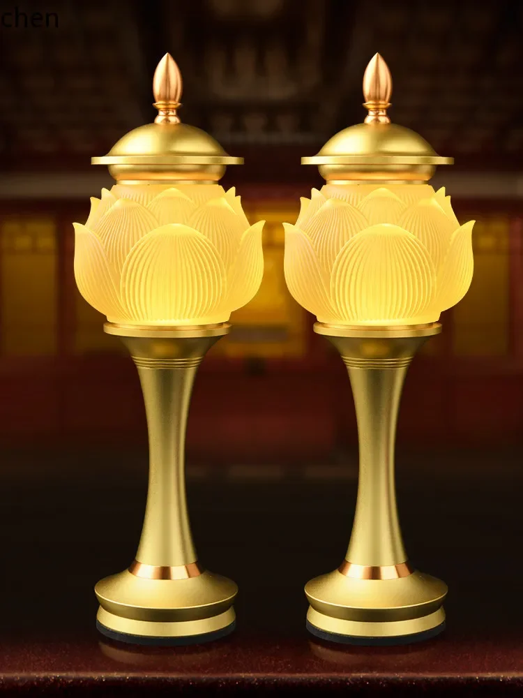 

FJ offering supplies alloy plain water supply cup offering plate complete set of incense burner lamp buddha front ornament suit