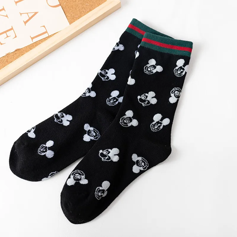 Disney Socks Mickey Mouse Anime Figure Print Stockings Mickey Cosplay Knee Highs Men\'s Women\'s Long Socks Spring Autumn Winter