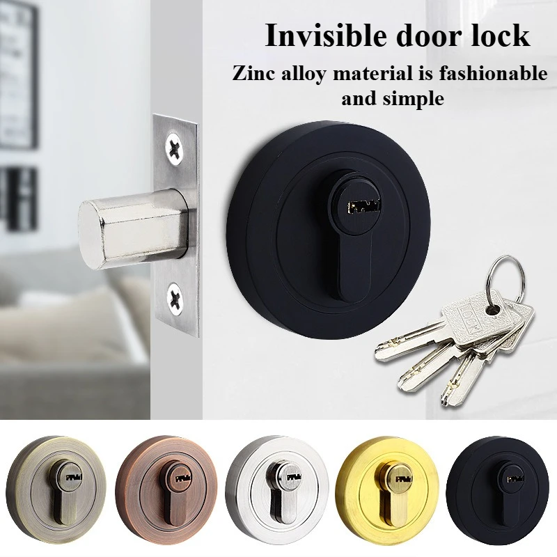 Copper Door Lock Cylinder Deadbolt Chrome Metal Dead Home Door Gate Single Cylinder Bolt Door Lock