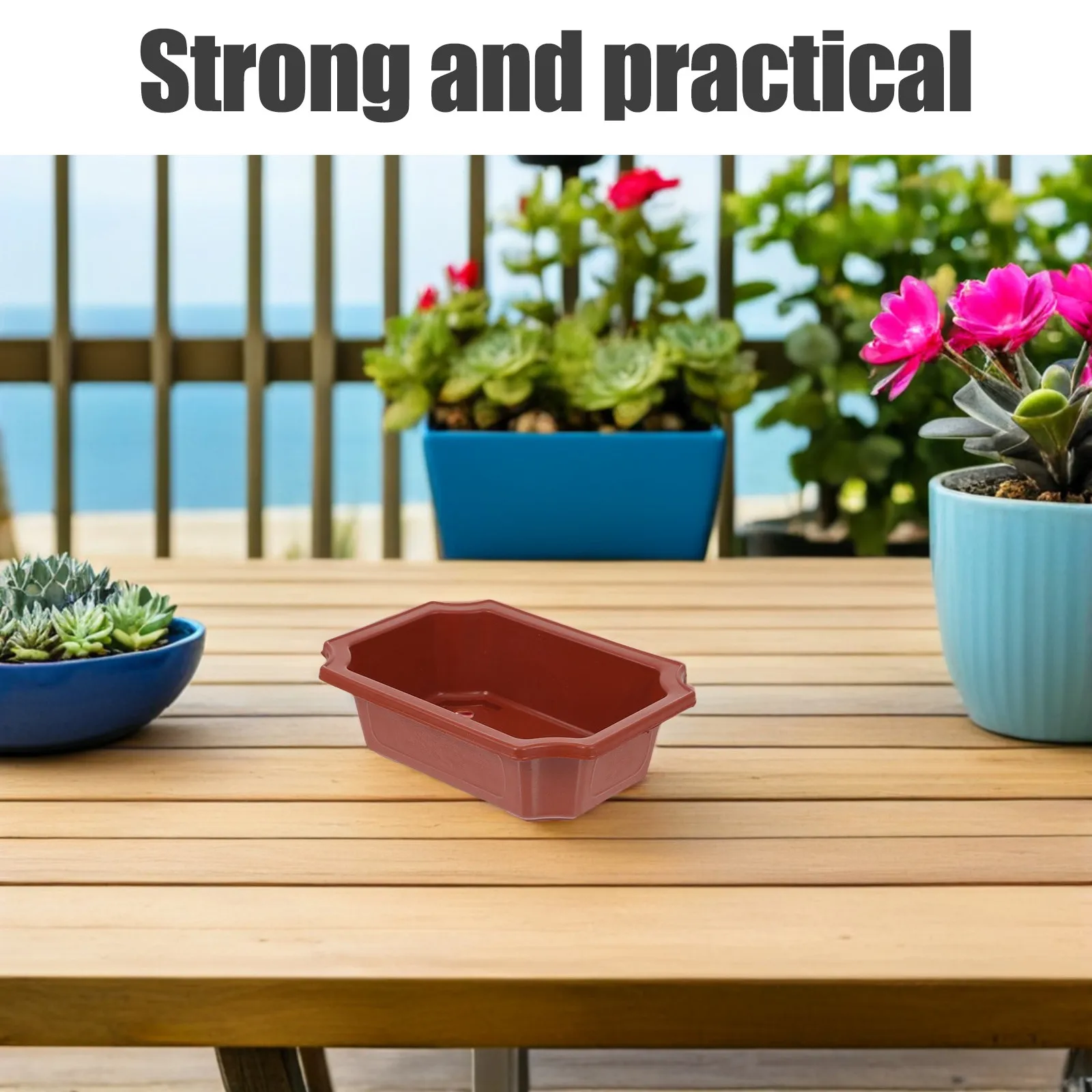 10pcs Plant Pots Bonsai Pots Vintage Style Flower Wide Growing Planter Plastic Bonsai Plant Pot