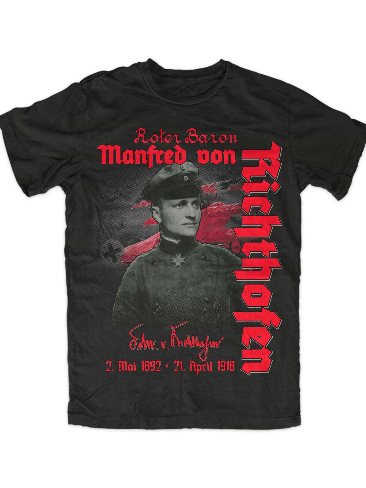 Flying Circus Focker D1 Albatros 1WK Red Baron Richthofen T-Shirt. Premium Cotton Short Sleeve O-Neck Mens T Shirt New S-3XL