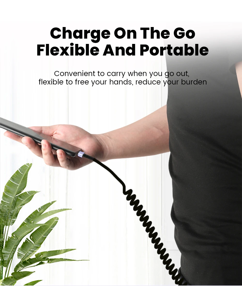 6A Elbow USB Type C Spring Short Cable 20cm to 1m 66W 100W Dual Type C Fast Charging Cable Wire For iPhone 15 16 Samsung Xiaomi