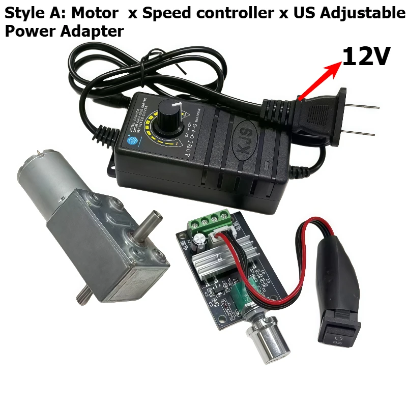 4632-370 DC deceleration motor self-locking gear with speed regulator and adjustable power supply deceleration motor 6V - 24V